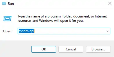 Type sysdm.cpl